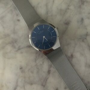 Skagen Blue Dial Silver Band Watch